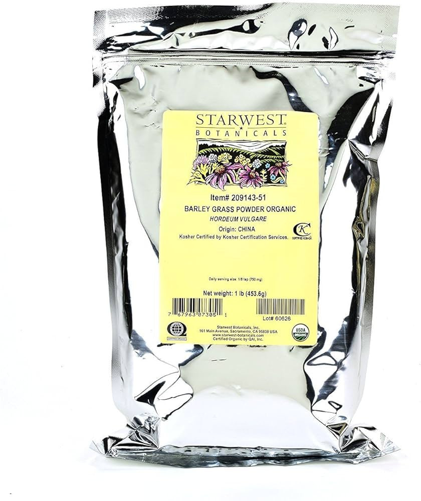 Starwest Botanicals Organic Barley Grass Powder, 1 Lb
